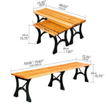 ガーデンベンチ ベンチ 木目調 アルミ ガーデンチェア アルミ製フレーム 長椅子 おしゃれ チェア ガーデン アウトドア zy-143