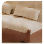 折りたたみソファベッド 実木フレーム リビング・書斎対応 ラタン編み 引き出し式 伸縮ミニソファ 綿麻ファブリック zx-1229-10