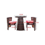 バルコニー テーブルチェアセット 小型 藤製 リラックス用 三点組 001-outdesk