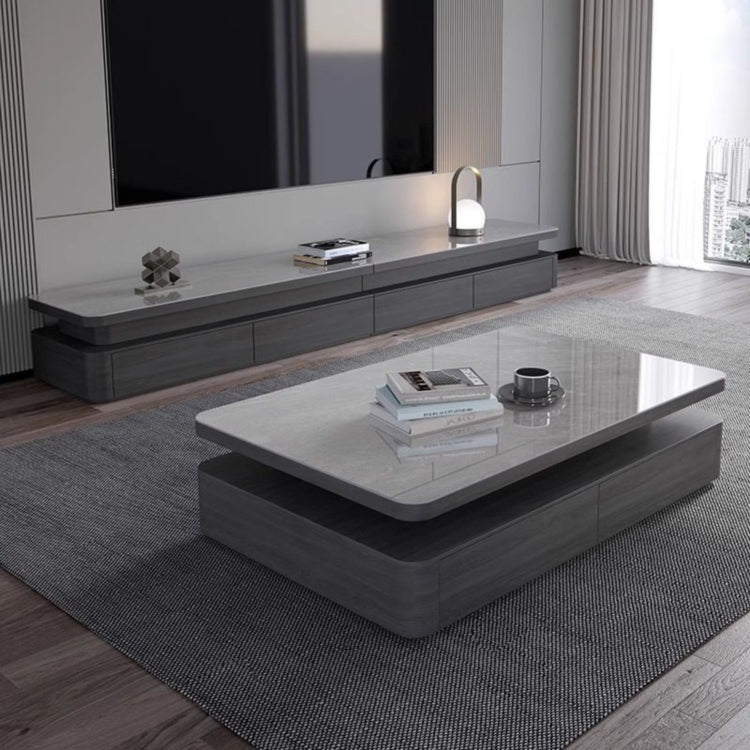 モダン岩板テレビボード 幅200cm / 240cm ワイド設計 ロータイプ リビング収納 おしゃれ 高級インテリア hykg-5868