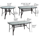 ガーデンテーブルセット チェア 5点セット おしゃれ ガラス パラソル対応 おしゃれ ガーデンチェア アウトドア zy-029