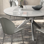 高級感グレー合成皮革ダイニングチェアメタル脚快適デザイン hagst-5369