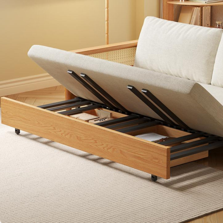 木製フレーム ソファベッド|収納棚付き キャスター付き 省スペース対応 ナチュラルデザイン hemw-6300