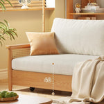 木製フレーム ソファベッド|収納棚付き キャスター付き 省スペース対応 ナチュラルデザイン hemw-6300