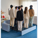 ソファベッド 布製 バウハウスデザイン スライド式 160cm?220cm ワイド対応 リビング用 モダン 高級感 mgj-1162