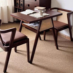 藤編み×無垢材 ティーテーブルセット|実木 茶卓 バルコニー・テラス用 ナチュラルデザイン G3-7231