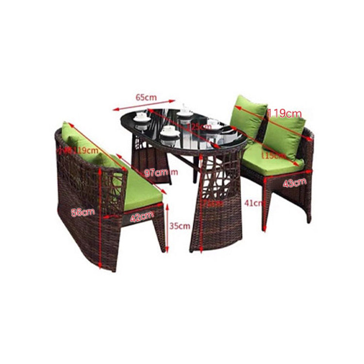 バルコニー テーブルチェアセット 小型 藤製 リラックス用 三点組 001-outdesk