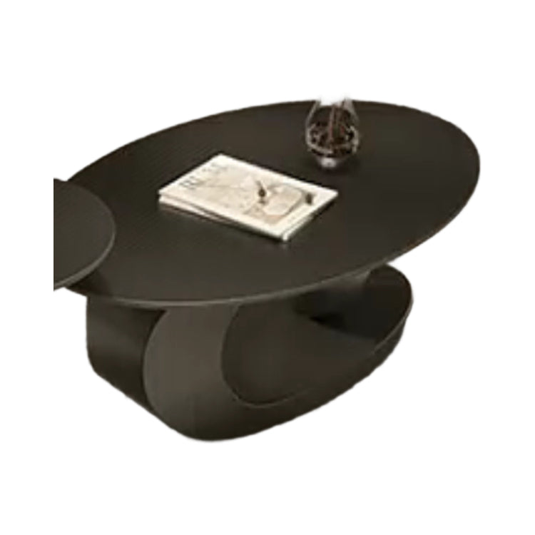 クリエイティブ楕円形 セラミック天板ローテーブル 軽ラグジュアリー モダンミニマルデザイン アートな佇まいで上質なリビングに fel-1945