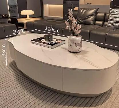 【高級感溢れるセラミックガラス製センターテーブル - モダンデザインが魅力!】 fel-1958