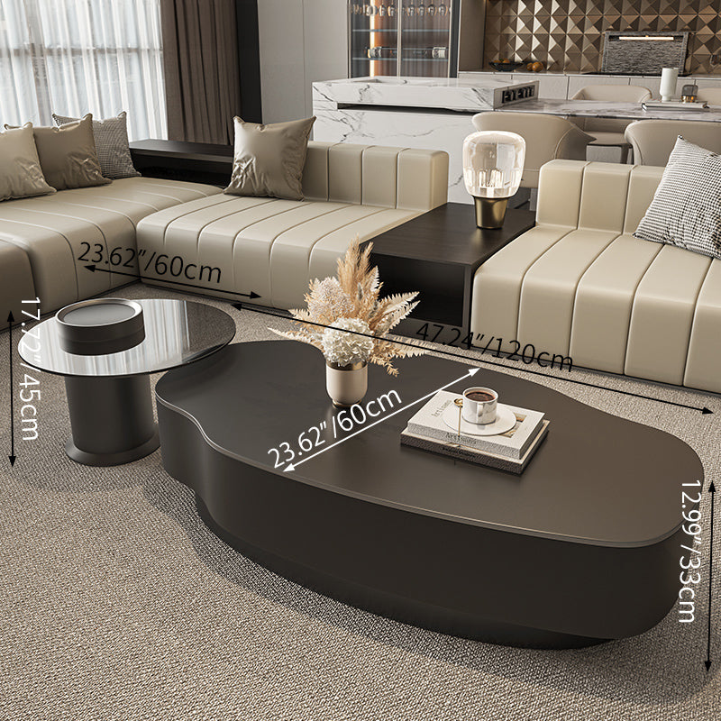 【高級感溢れるセラミックガラス製センターテーブル - モダンデザインが魅力!】 fel-1958