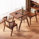 藤編み×無垢材 ティーテーブルセット|実木 茶卓 バルコニー・テラス用 ナチュラルデザイン G3-7231