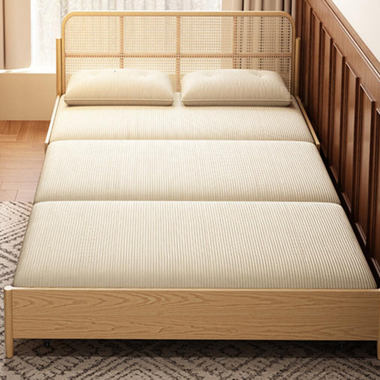 実木伸縮ソファベッド シングル~ダブル対応 北欧ナチュラルデザイン 0.75m?1.85m対応 省スペース・来客用・一人暮らしにおすすめ g4-7283