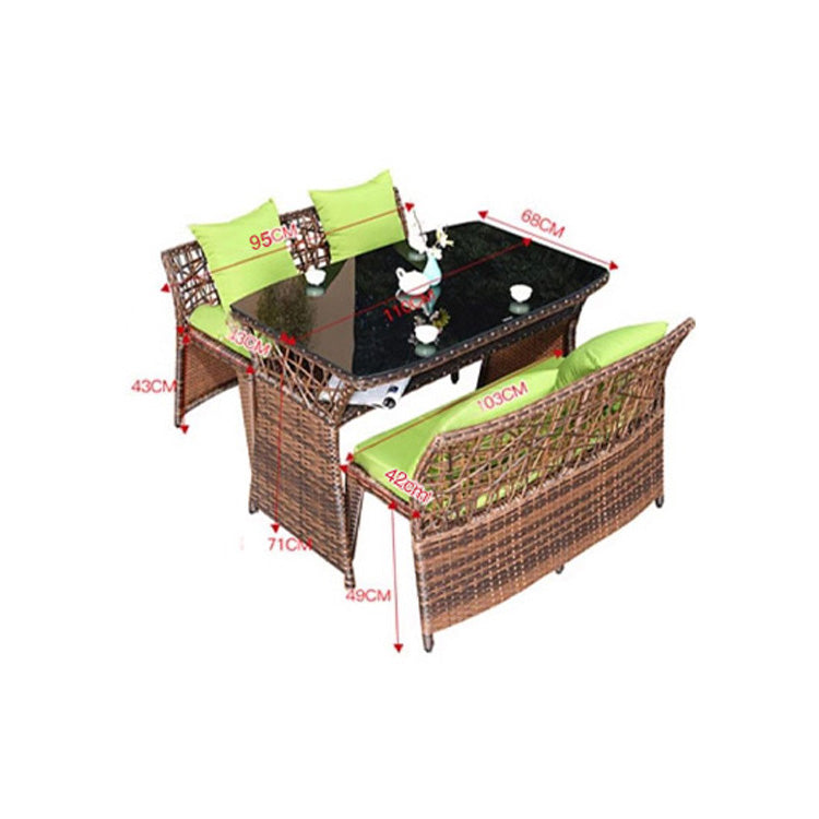 バルコニー テーブルチェアセット 小型 藤製 リラックス用 三点組 001-outdesk