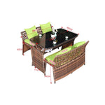 バルコニー テーブルチェアセット 小型 藤製 リラックス用 三点組 001-outdesk