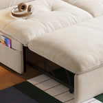 クリーム風ソファベッド リビング用 折りたたみ式 引き出し収納付き 一体型二役デザイン hemw-1336