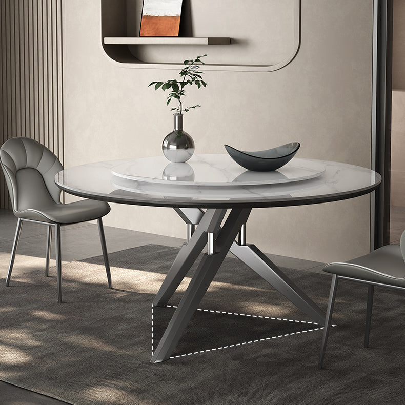 高級感グレー合成皮革ダイニングチェアメタル脚快適デザイン hagst-5369