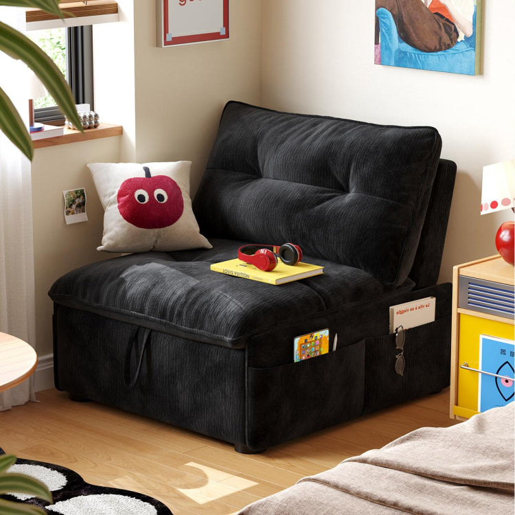 背もたれ角度調節ソファベッド 1人掛け・2人掛け対応 コンパクト設計 リクライニング機能付き モダンデザイン hemw-1109