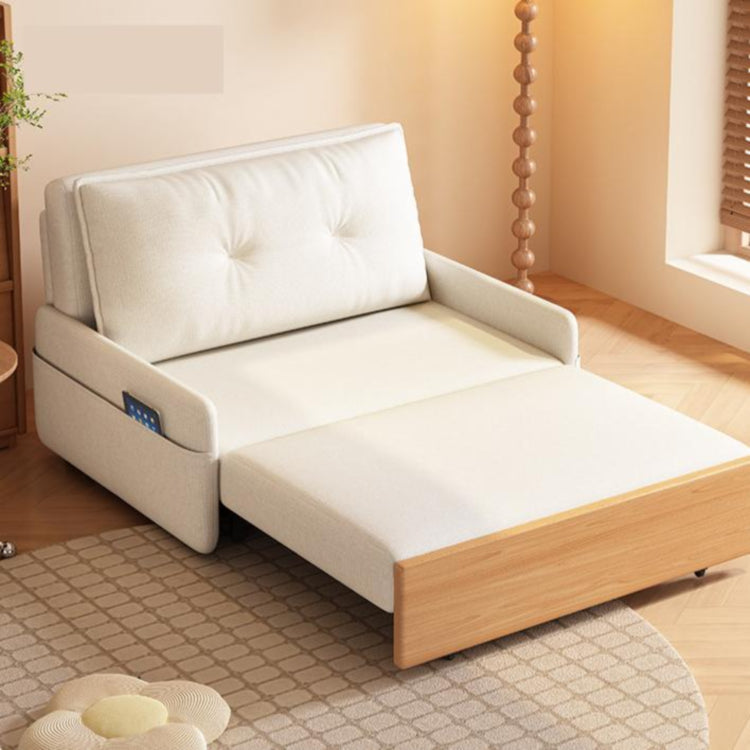 実木×ファブリック 伸縮ソファベッド|1人掛け~2人掛け対応 幅80?180cm ナチュラルデザイン おしゃれ jy-1223-5
