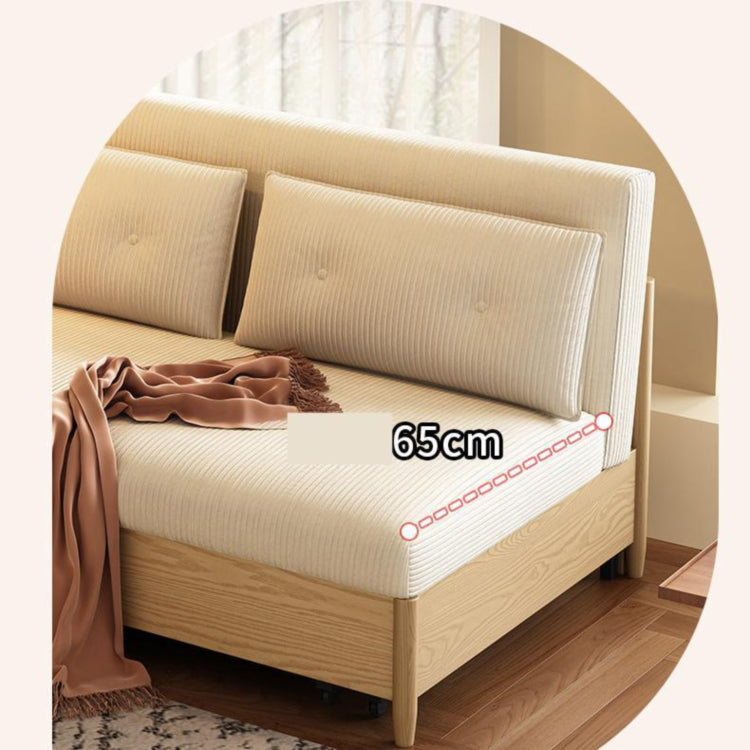 実木伸縮ソファベッド シングル~ダブル対応 北欧ナチュラルデザイン 0.75m?1.85m対応 省スペース・来客用・一人暮らしにおすすめ g4-7283