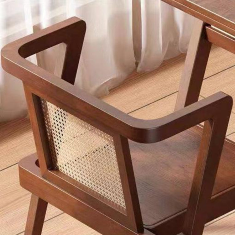 藤編み×無垢材 ティーテーブルセット|実木 茶卓 バルコニー・テラス用 ナチュラルデザイン G3-7231