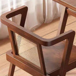 藤編み×無垢材 ティーテーブルセット|実木 茶卓 バルコニー・テラス用 ナチュラルデザイン G3-7231