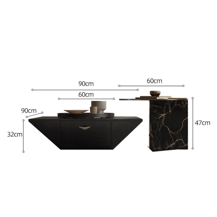 モダンデザインの高級センターテーブル|無垢材×セラミック×大理石の融合 fkb-4387