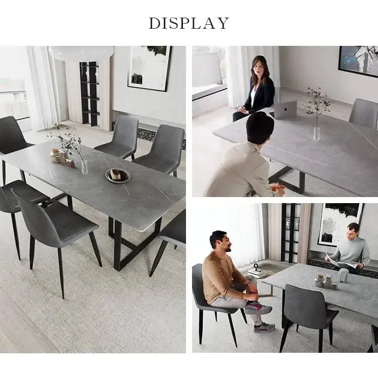 テーブル グレー セラミック スチール 9513-603hs