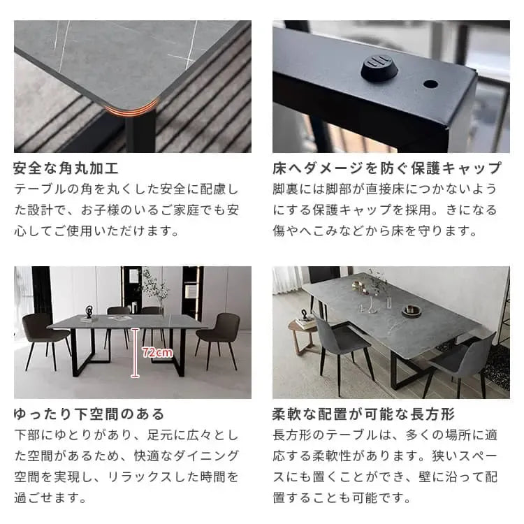 テーブル グレー セラミック スチール 9513-603hs