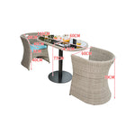 バルコニー テーブルチェアセット 小型 藤製 リラックス用 三点組 001-outdesk