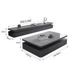 モダン岩板テレビボード 幅200cm / 240cm ワイド設計 ロータイプ リビング収納 おしゃれ 高級インテリア hykg-5868