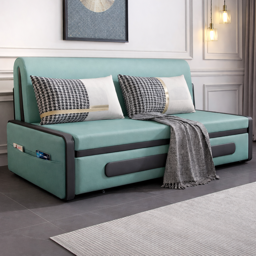 ソファベッド ソファ おしゃれ【幅82/102/122/152/182cm 収納付き・収納なし】北欧風 多サイズ ソファベッド エアレザー 1人掛け・2人掛け・3人掛け グリーン/ベージュ/イエロー/ライトブルー/ライトグレー/ダークブルー fdh-4761