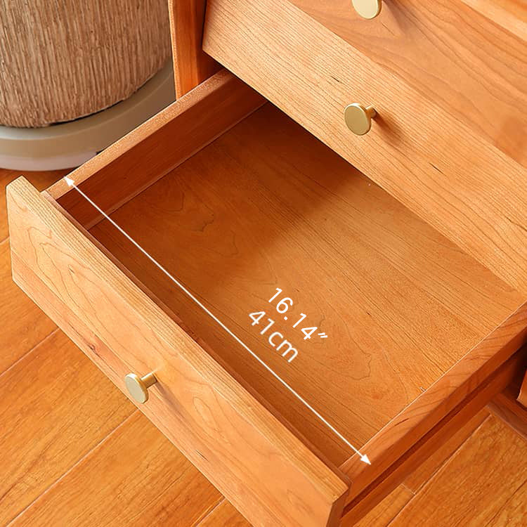 チェリー材?ケヤキ 高級キャビネット | 多層板とガラス?銅デザインの収納家具 Hersa-1635