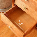 チェリー材?ケヤキ 高級キャビネット | 多層板とガラス?銅デザインの収納家具 Hersa-1635