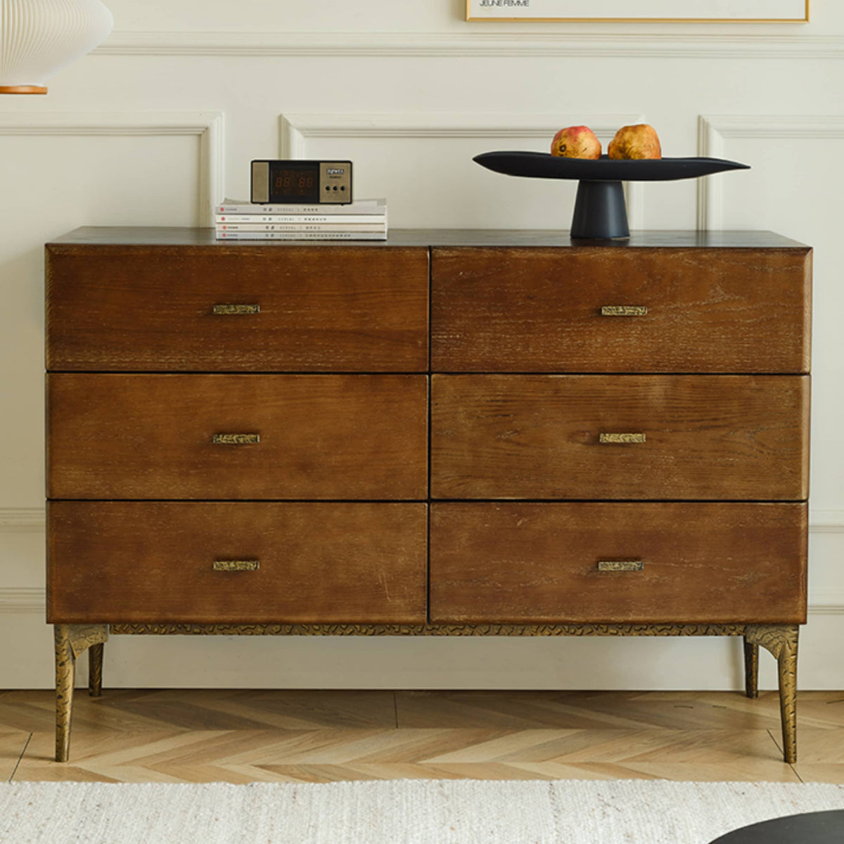 レッドオーク製キャビネット 高品質収納家具 シンプルモダンデザイン Hersa-1637