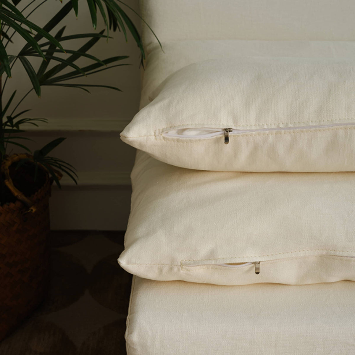 【格调高まる】リネン&綿麻素材使用!贅沢パインダウンシリコンフィルソファー Hersa-1640