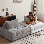 【快適な座り心地】天然パイン材使用のシリコンフィル&綿麻ソファー Hersa-1643