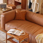 「高級無垢材パイン使用!快適ダウン&シリコンフィルクッション、合成皮革&本革ソファー」 Hersa-1647