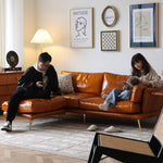 【快適&贅沢!】パイン多層板×ダウン×シリコンフィル使用高級PUレザー?本革ソファー Hersa-1648