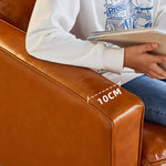 高級感溢れるパインフレーム本革ソファー - ダウン&シリコンフィルクッション採用 Hersa-1651