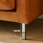 高級感溢れるパインフレーム本革ソファー - ダウン&シリコンフィルクッション採用 Hersa-1651