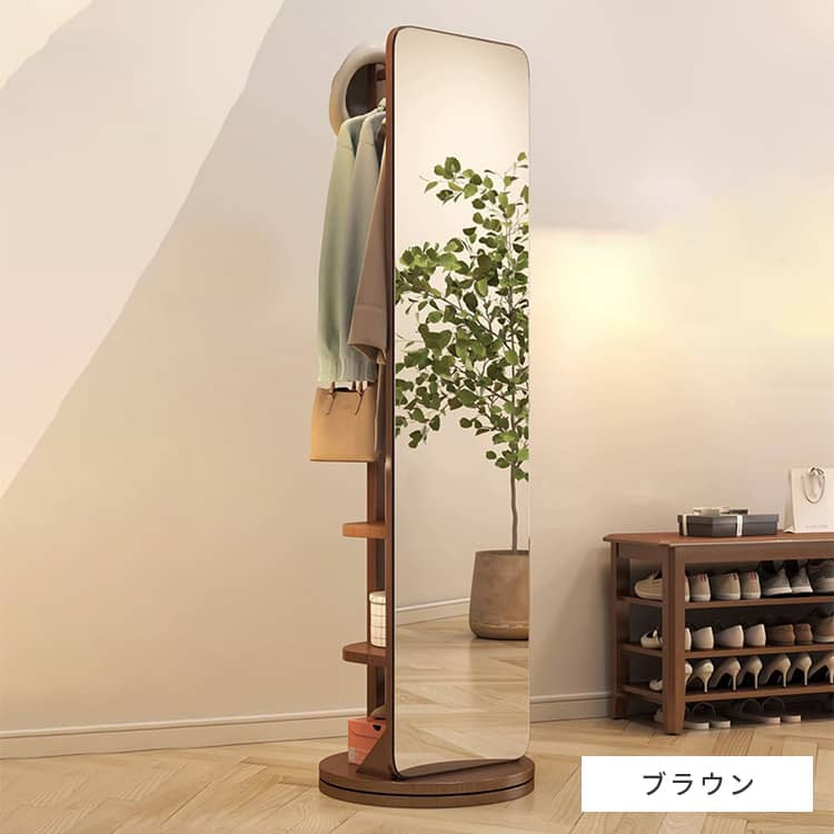 鏡 ブラウン ナチュラル レッド オーク材 ガラス mwj-01-mirror