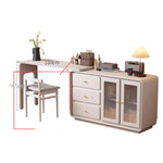 エレガントなガラス化粧台 収納力抜群 3つのキャビネット付き モダンデザイン fvp-4597