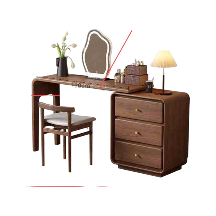 エレガントなガラス化粧台 収納力抜群 3つのキャビネット付き モダンデザイン fvp-4597