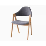 チェア グレー ブラウン オーク材 綿麻 ysys-b3124-chair