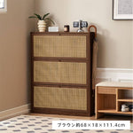 キャビネット ナチュラル ブラウン オーク材 キリ材 ラタン 真鍮 ysys-b3096-storage