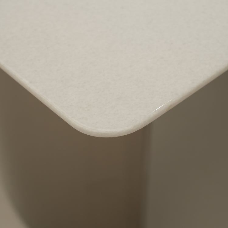 デザイナーズ 大理石ダイニングテーブル ピュアホワイト×シルバー 天然石天板 高級ミニマルモダン jrjj-6385