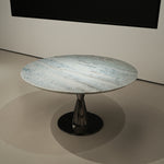 デザイナーズ 大理石センターテーブル アイスブルー×シルバー 天然石天板 高級ラグジュアリーモダン jrjj-6628