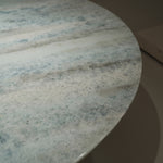 デザイナーズ 大理石センターテーブル アイスブルー×シルバー 天然石天板 高級ラグジュアリーモダン jrjj-6628