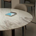 デザイナーズ 大理石ダイニングテーブル ナチュラルグレー 天然石天板 高級ラグジュアリーモダン jrjj-6340