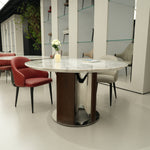 デザイナーズ 大理石ダイニングテーブル ナチュラルグレー 天然石天板 高級ラグジュアリーモダン jrjj-6340